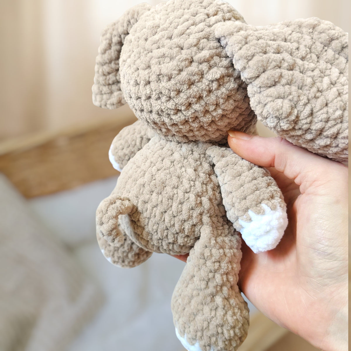 Tiny doudou éléphant crochet - beige