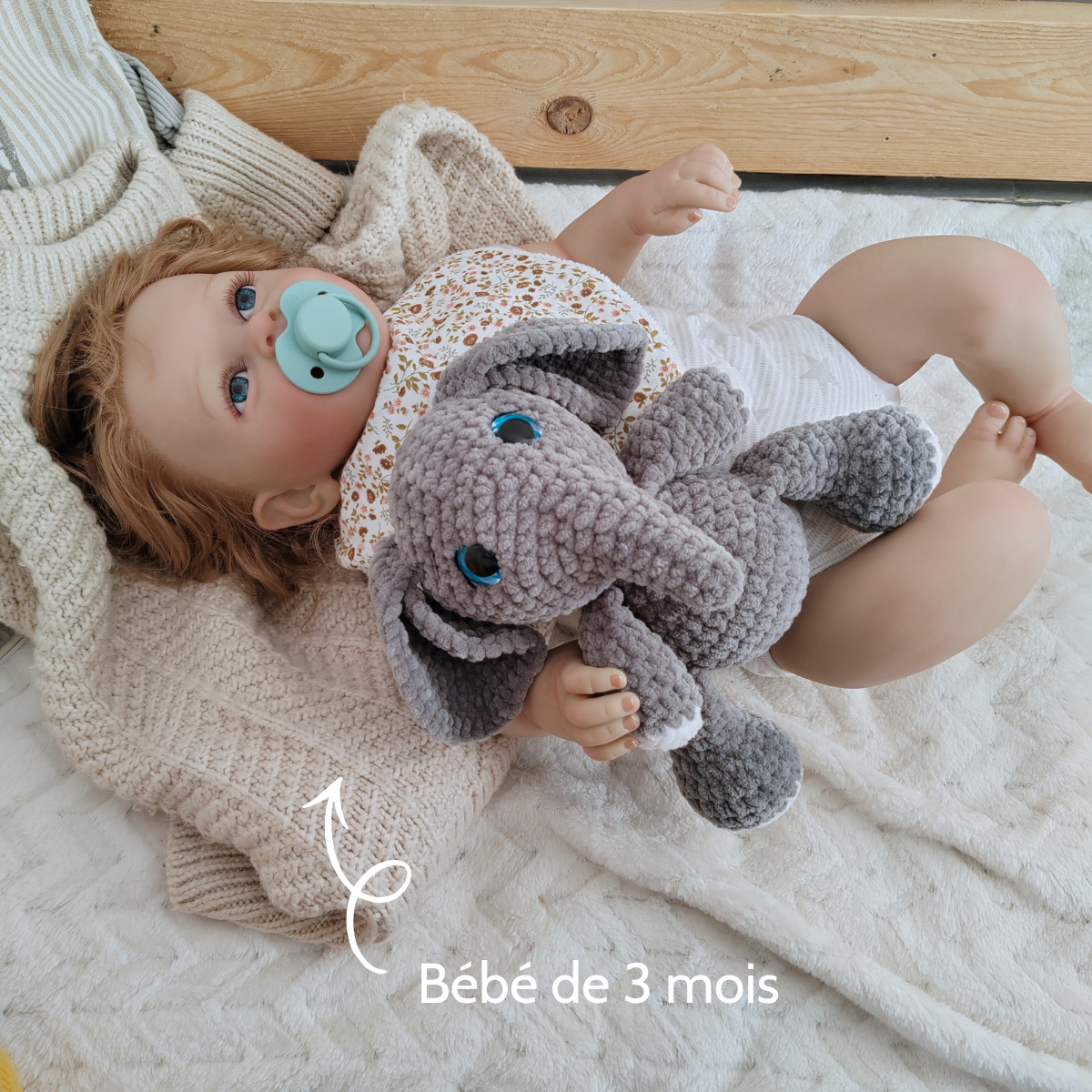 Tiny doudou éléphant beige