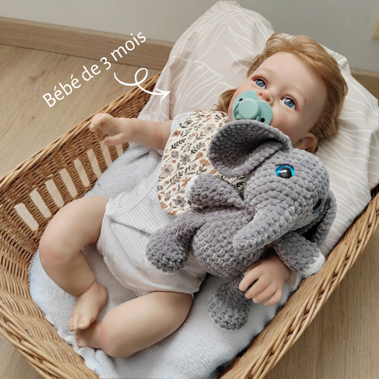 Tiny doudou éléphant gris