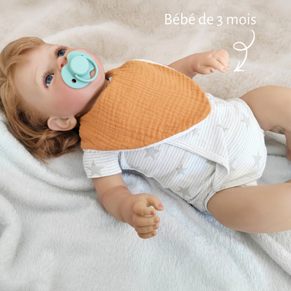 Lot de 2 bavoirs double gaze petites girafe & melon