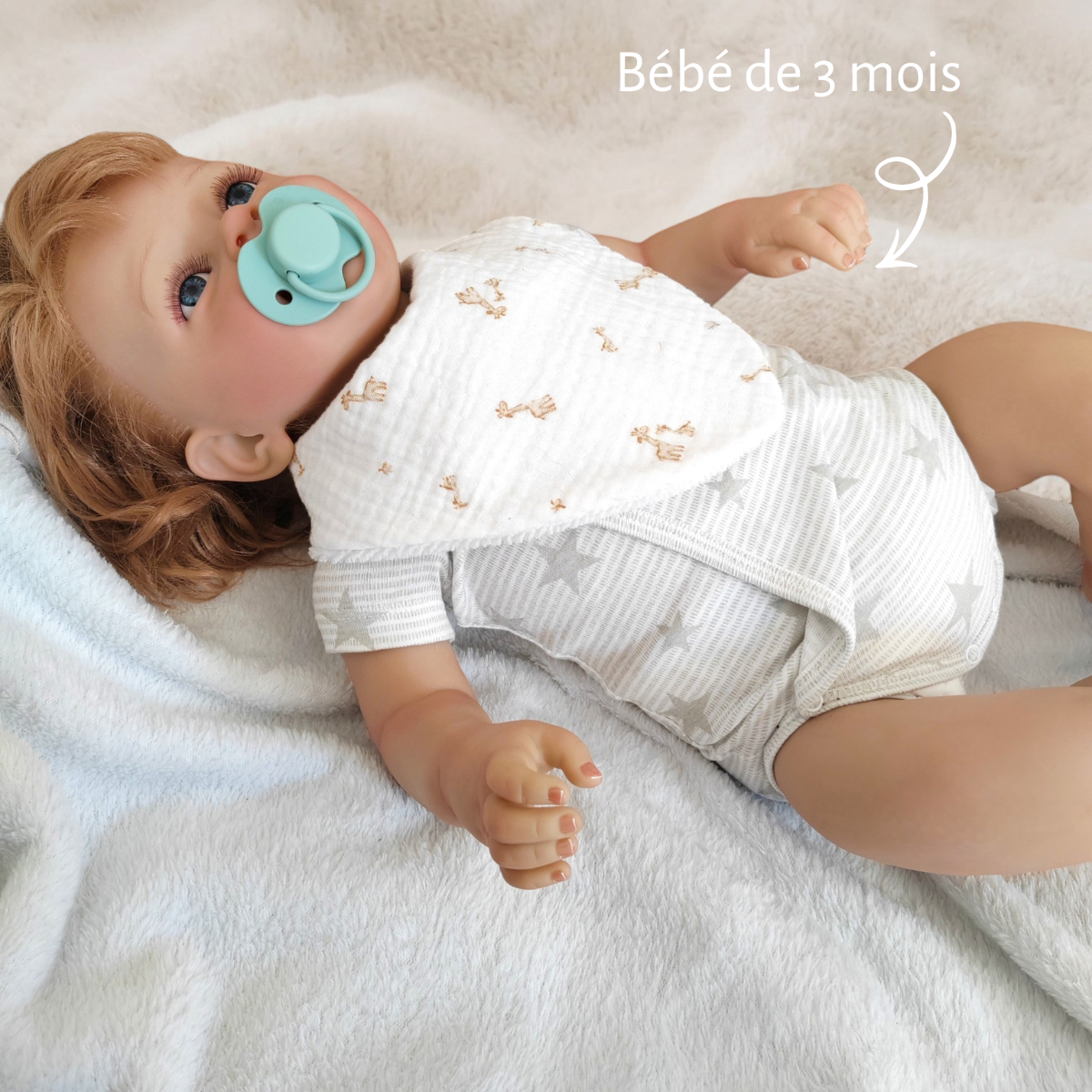 Lot de 2 bavoirs double gaze petites girafe & melon