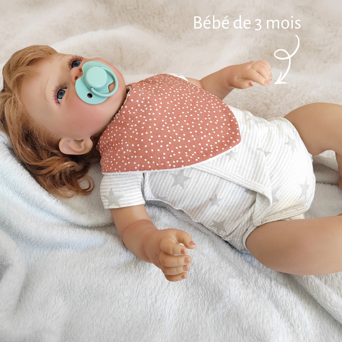 Lot de 2 bavoirs pois beige & pois terracotta