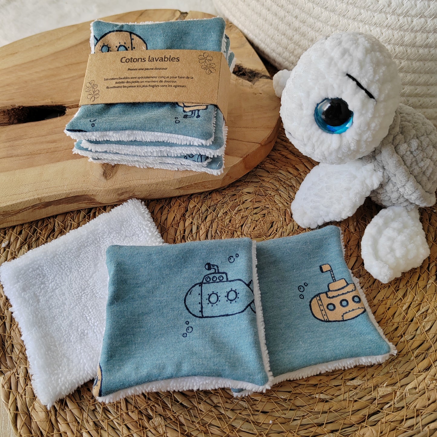4 Cotons lavables bébé