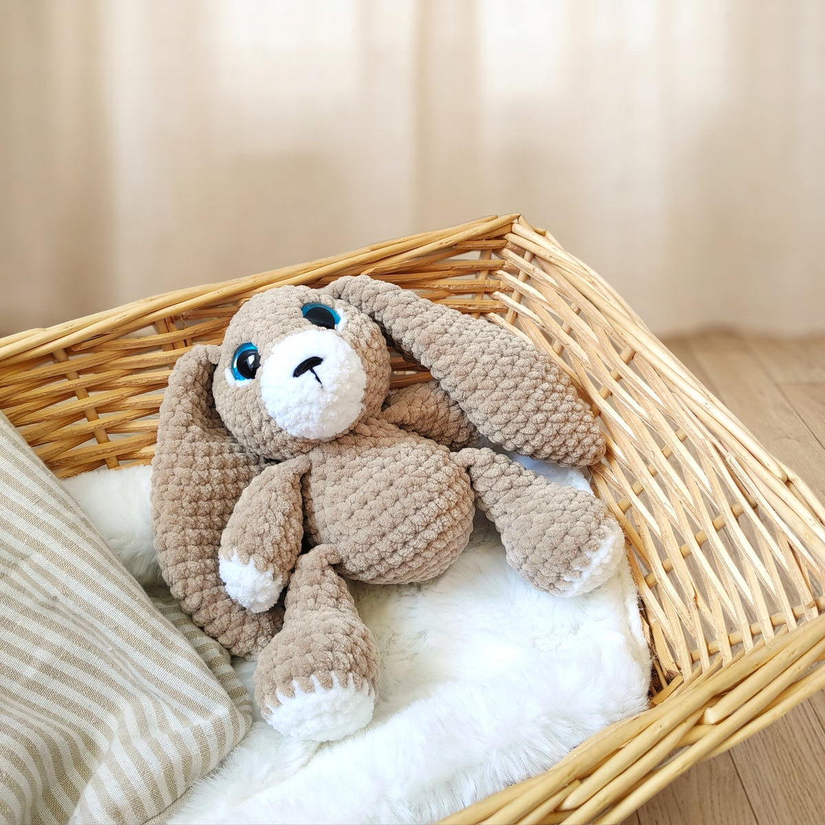 Tiny doudou lapin crochet - beige