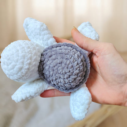 Tiny doudou tortue blanche & grise