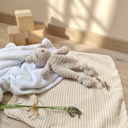 Tiny doudou plat ours gris clair