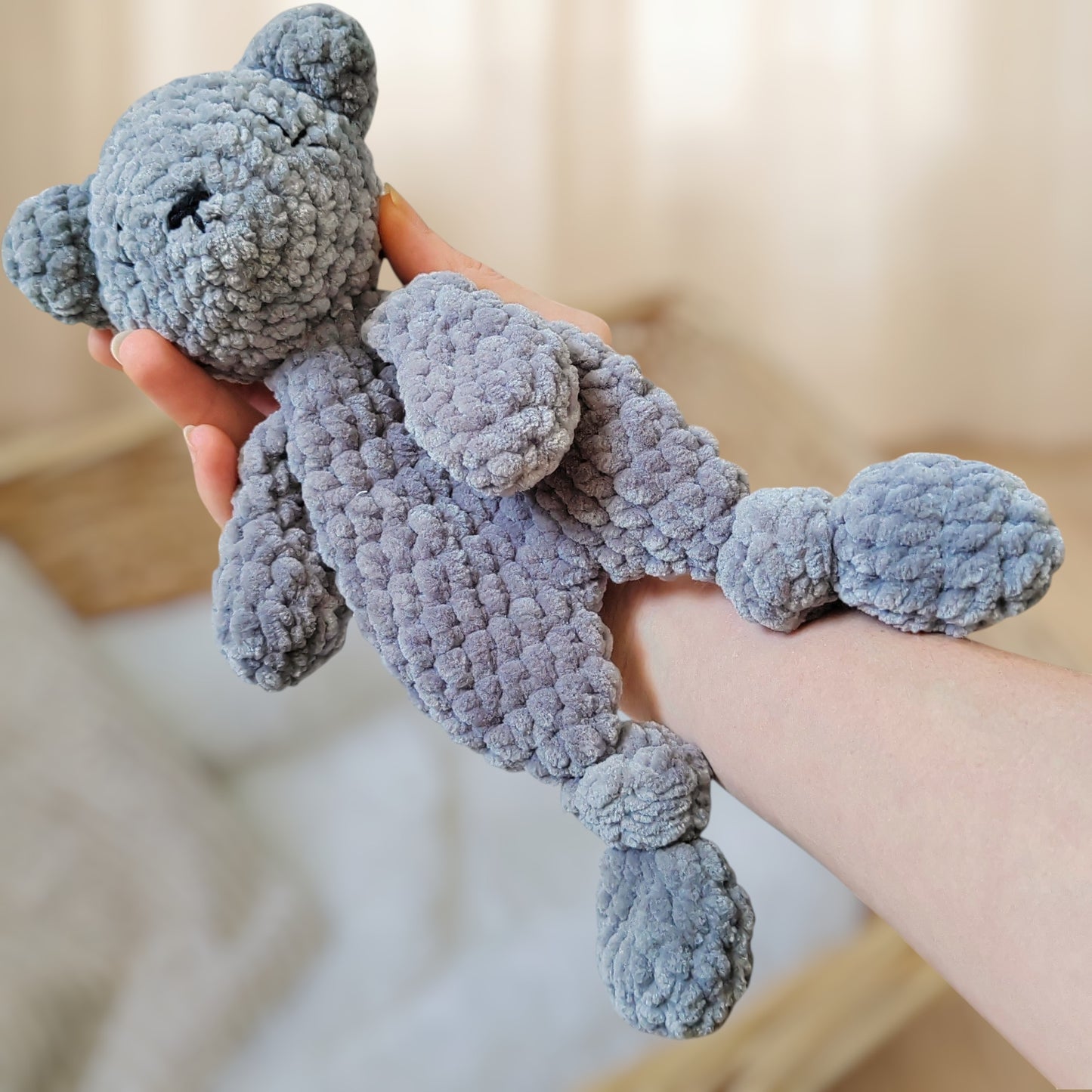 Tiny doudou plat ours gris