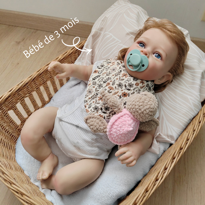 Tiny doudou tortue crochet - beige & rose