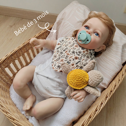 Tiny doudou tortue crochet - beige & cassonade