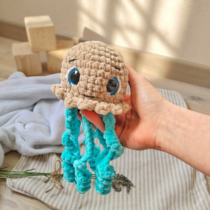 Tiny doudou méduse bleue