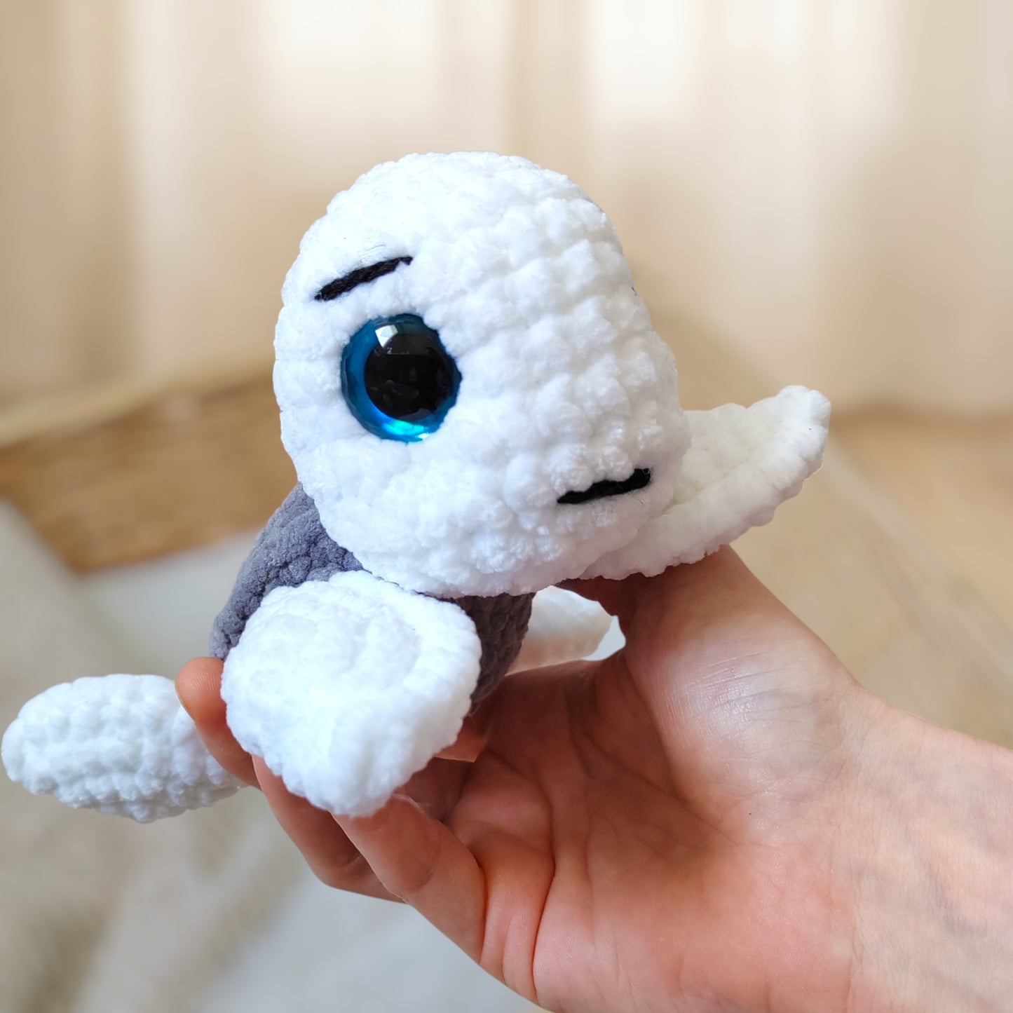 Tiny doudou tortue blanche & grise