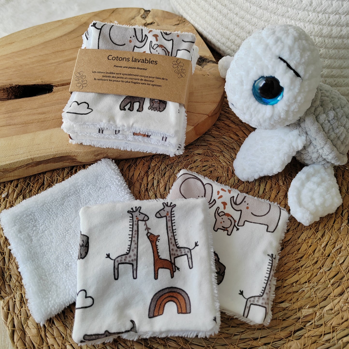 4 Cotons lavables bébé