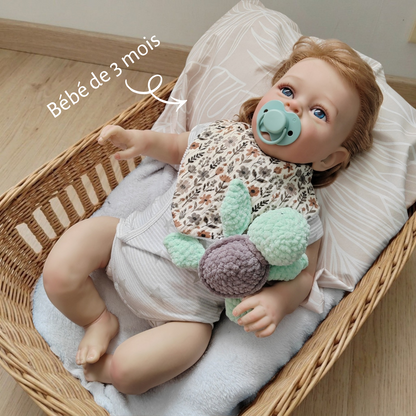 Tiny doudou tortue crochet - verte & grise