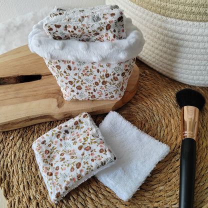 6 cotons lavables avec panier