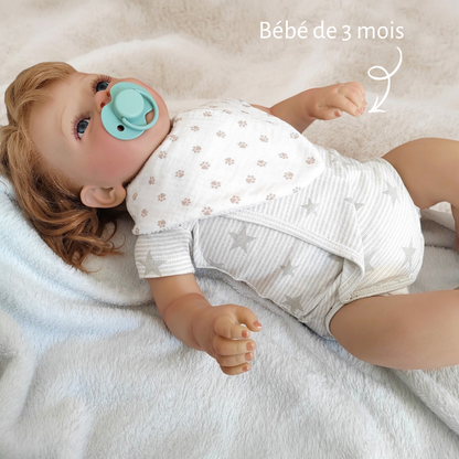 Lot de 2 bavoirs double gaze sable & pattounes beiges
