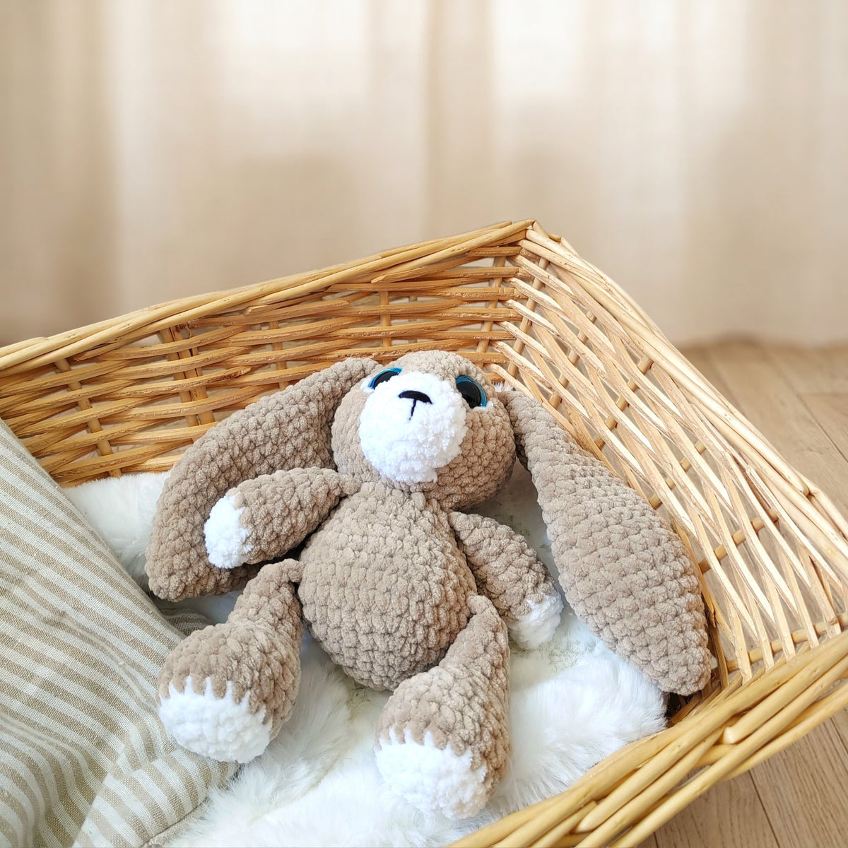 Tiny doudou lapin crochet - beige