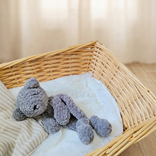 Tiny doudou plat ours gris