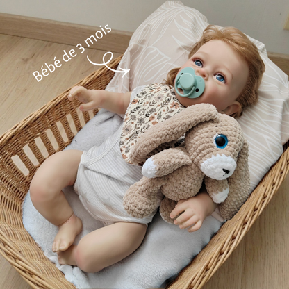 Tiny doudou lapin crochet - beige