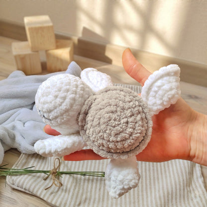 Tiny doudou tortue blanche / gris clair