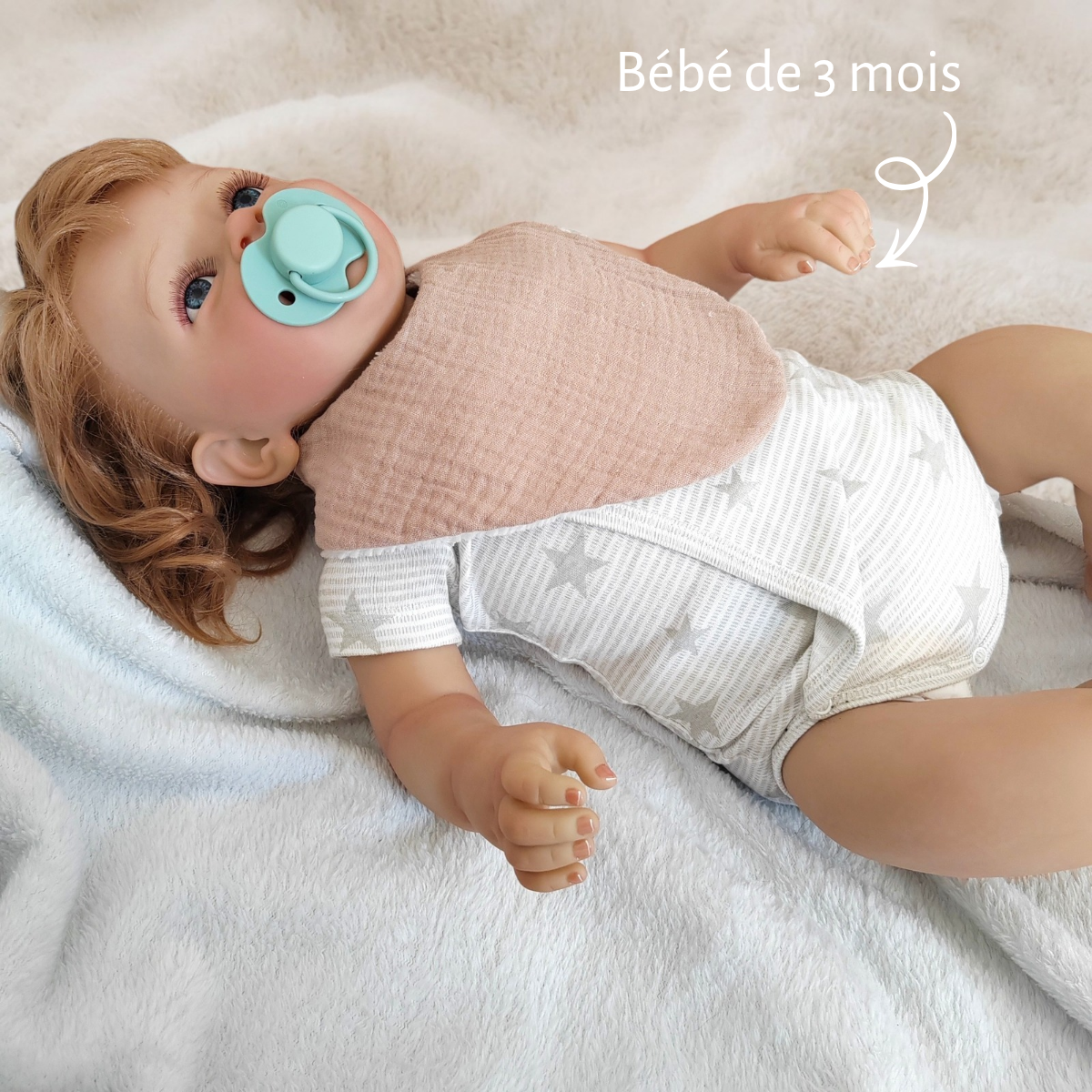 Lot de 2 bavoirs double gaze sable & pattounes beiges