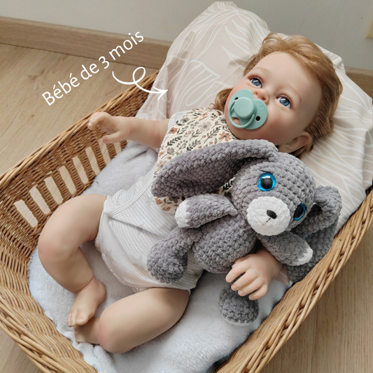 Tiny doudou lapin gris